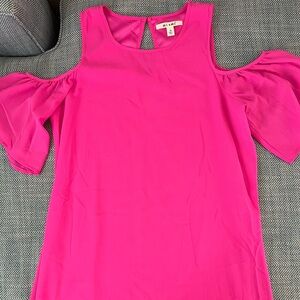 Pink dropped shoulder cutout dress